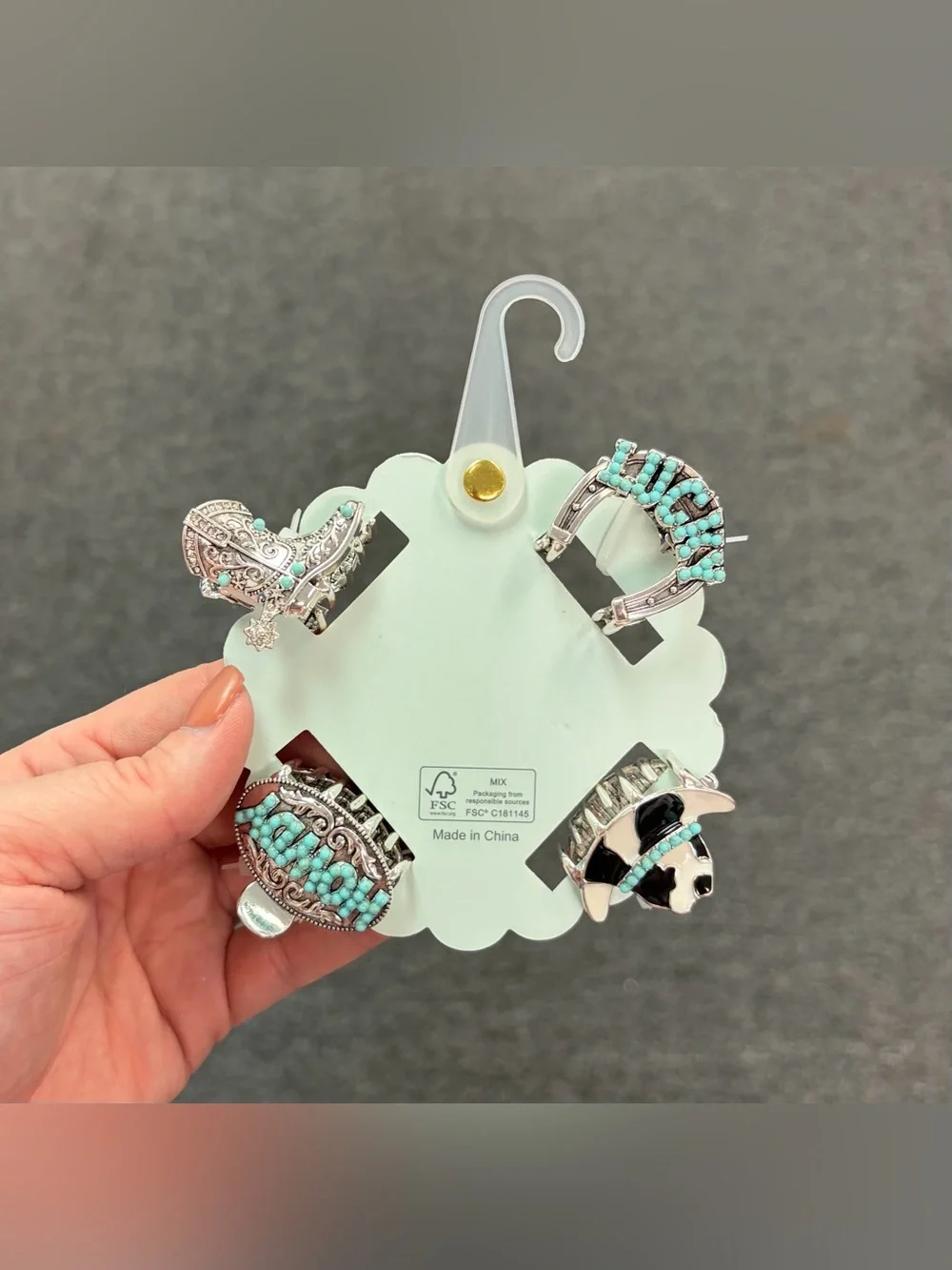 Sunday State Western Hair Clip Set- Turquoise & Silver (Small)